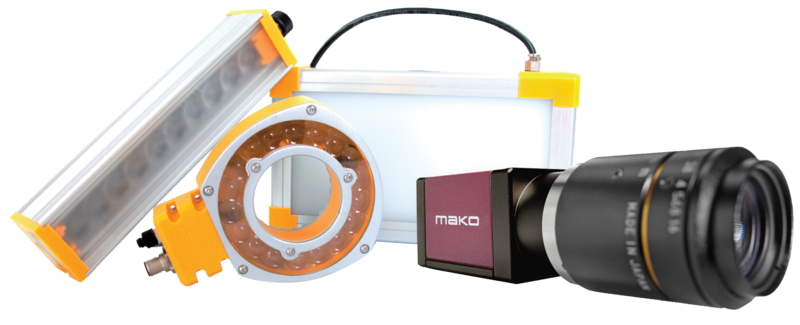 Mako G camera with lighting equipment